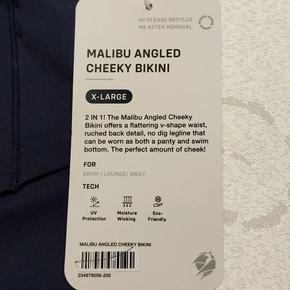 Phoenix NWT Malibu Angled Cheeky Bikini Size XL‎ Blue UV Protection